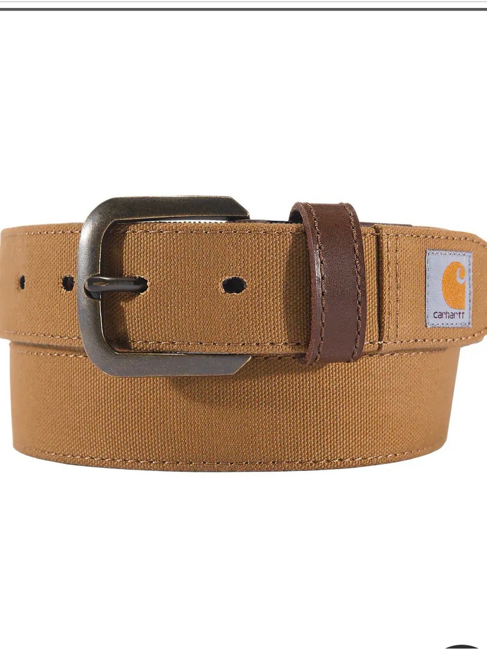 NWT Carhartt Men’s Tan Canvas Belt with Leather Trim